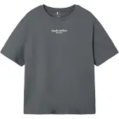 Name it T-Shirt 'NKMBrody' gris foncé / blanc
