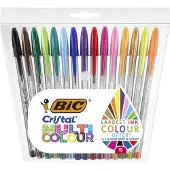 BIC Stylos à bille Cristal Multicolor Lot de 15