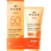 Nuxe Crème Visage Fondante Solaire Haute Protection Spf50 50 ml + Lait Frais Après Soleil 50 ml