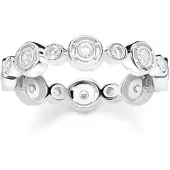 Thomas Sabo Bague 'Ring Kreise Weiß Steine Silber' blanc
