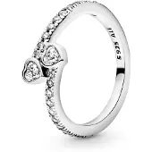 Pandora Bague Deux Coeurs Scintillants