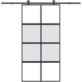 vidaXL Porte coulissante avec ferrure 102,5x205 cm verre trempé et aluminium
