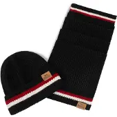 Lonsdale Bonnet 'Butleigh' camel / rouge foncé / noir / blanc