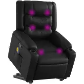 vidaXL Fauteuil de massage avec releveur Noir similicuir