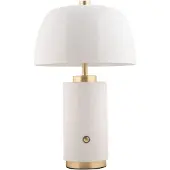 Leitmotiv Lampe à poser FREYA éponge, sans fil, Ø 18 cm, blanc
