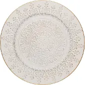 Clayre & Eef Soucoupe Ø 33 cm Blanc Doré Plastique
