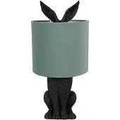 Clayre & Eef Lampe de table Lapin Ø 20x43 cm Noir Vert Plastique