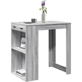 vidaXL Table de bar Gris Sonoma 102x70x103,5 cm Bois composite