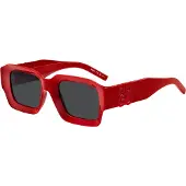 HUGO Lunettes de soleil rouges avec branches à logo revisité
