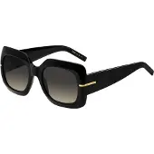 BOSS Lunettes de soleil en acétate noir avec branches à monogramme