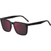 HUGO Lunettes de soleil grises avec branches texturées