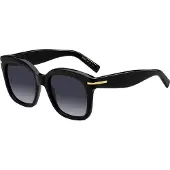 BOSS Lunettes de soleil en acétate noir avec charnières dorées