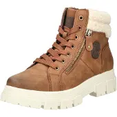 Tom Tailor Bottines à lacets chocolat / cognac / blanc