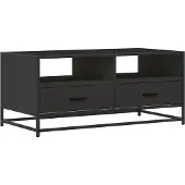 vidaXL Table basse noire 100x50x45 cm Bois composite et métal