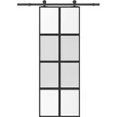 vidaXL Porte coulissante avec ferrure 76x205 cm verre trempé & aluminium
