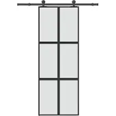 vidaXL Porte coulissante avec ferrure 76x205 cm verre trempé & aluminium