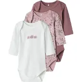 Name it Barboteuse / body mauve / violet foncé / rose / blanc