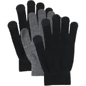Pieces Gants 'NEW BUDDY' gris chiné / noir