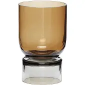 Hubsch Vase en verre ambre et fumé (fait main) H18
