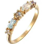 Elli PREMIUM Bague bleu clair / or / blanc
