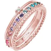 Elli Bague 'Rainbow' or rose / mélange de couleurs