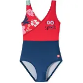 Schiesser Maillot de bain 'Aqua Cat Zoe' marine / rose clair / rouge / blanc