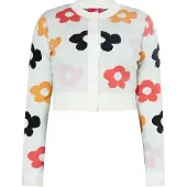 Swirly Cardigan mélange de couleurs / blanc cassé