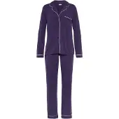 LASCANA Pyjama crème / violet foncé
