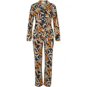 s.Oliver Pyjama beige / bleu foncé / orange