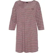 H.I.S. Chemise de nuit bordeaux / blanc