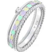 Elli Bague turquoise / jaune clair / lilas / argent