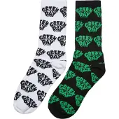 Merchcode Chaussettes 'Green Day' vert / noir / blanc