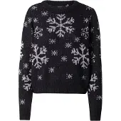 Vero Moda Pull-over 'VMSNOWY FROST' noir / blanc