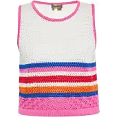 Ebeeza Tops en tricot bleu cobalt / orange / fuchsia / blanc
