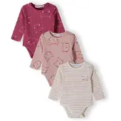 MINOTI Barboteuse / body rose clair / rose foncé / blanc