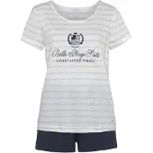 LASCANA Pyjama beige / bleu nuit / blanc