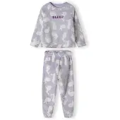 MINOTI Pyjama violet chiné / bordeaux / blanc