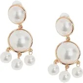 SOHI Boucles d'oreilles or / blanc perle