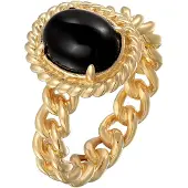 Elli PREMIUM Bague 'Vintage' or / noir