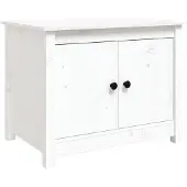 vidaXL Table basse blanche 71x49x55 cm pin massif