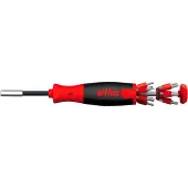 Wiha 38600 Tournevis avec magasin d'embouts LiftUp 25 magnétique avec jeu de 12 embouts - 1/4"
