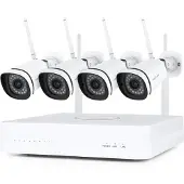 Foscam FN8108W-B4-1T, Sécurité WiFi 2K/3MP 8 canaux (FN8108W-B4-1T) (2560 x 1440 Pixels), Caméra réseau, Blanc