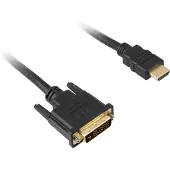 Sharkoon HDMI (Typ A) — DVI (1 m), Câble vidéo, Noir