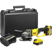 Stanley V20 Meuleuse d'angle 125mm - Lithium 18V - 2 Batteries 4Ah FATMAX - SFMCG400M2K-QW