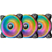 Thermaltake Riing Quad 12 RGB (120 mm, 3x), Ventilateur PC, Noir