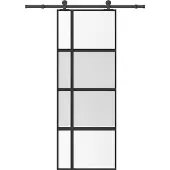 vidaXL Porte coulissante avec ferrure 76x205 cm verre trempé & aluminium