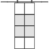vidaXL Porte coulissante avec ferrure 90x205 cm verre trempé et aluminium