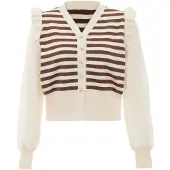 NAEMI Cardigan beige / chocolat