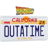 Doctor Collector Back To The Future Delorean Outatime License Plate Replica Figure Multicolore