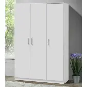 Poldimar Armoire à vêtements Darcis 120cm à 3 portes - blanc